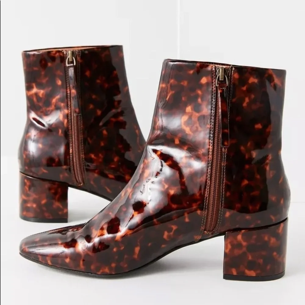 Tortoise Square Toe Ankle Boot🚫SOLD🚫 - Picture 2 of 12